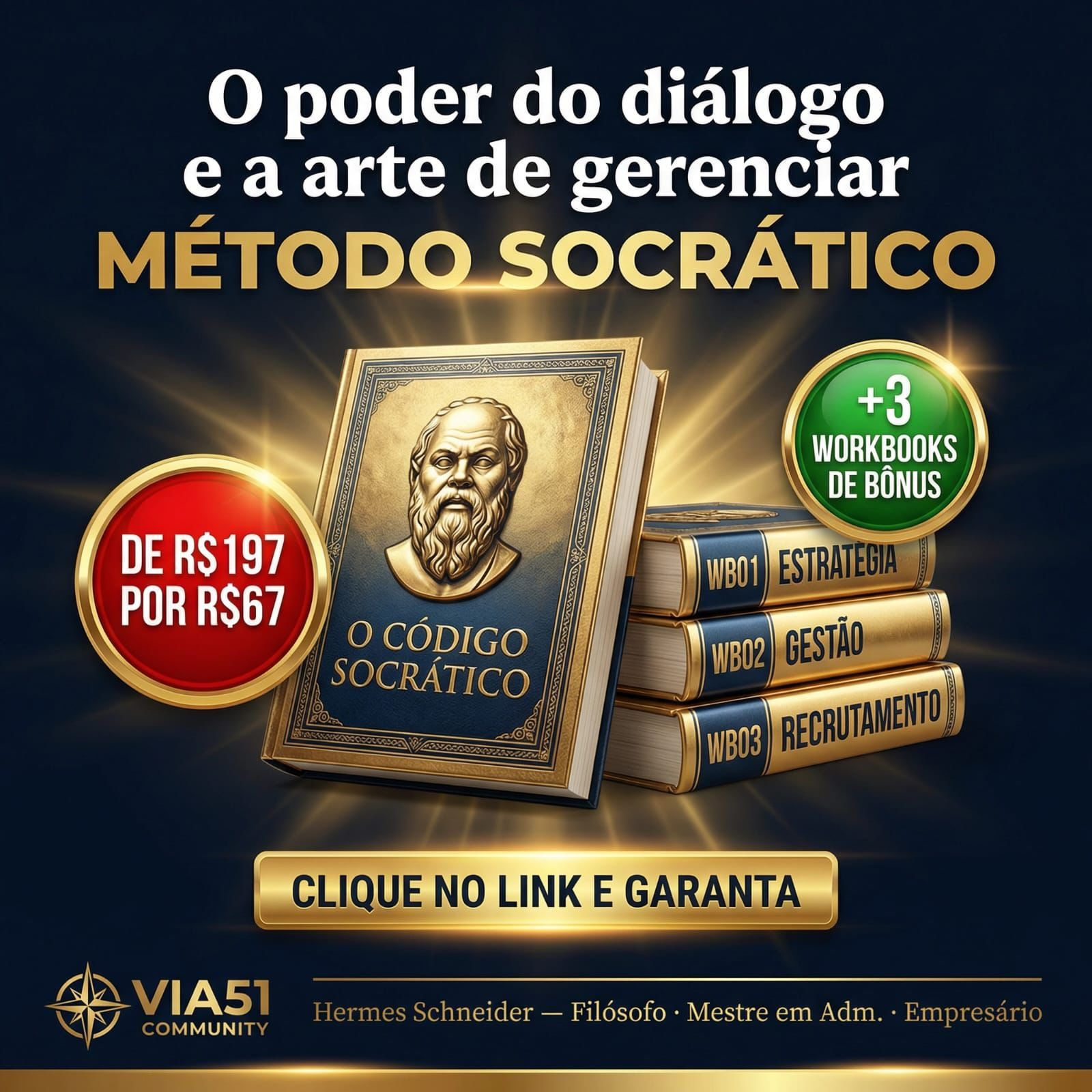 Capa do e-book O Código Socrático: o poder do diálogo e a arte de gerenciar
